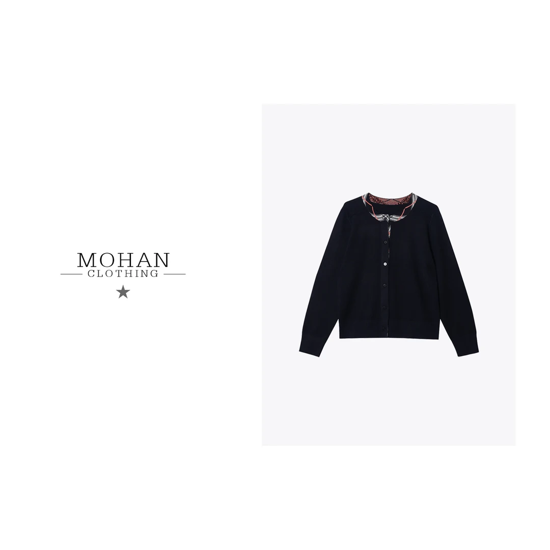 CLOTHING/墨含高奢时尚潮流韩系宽松圆领休闲百搭针织衫LW33159