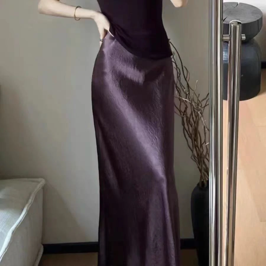 【清婉~半身裙58】国风高腰气质显瘦鱼尾半身裙女新款垂感长款裙子