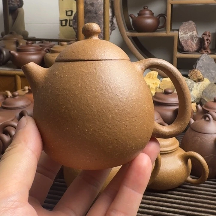 紫砂茶壶龙蛋200cc台西梨皮老段