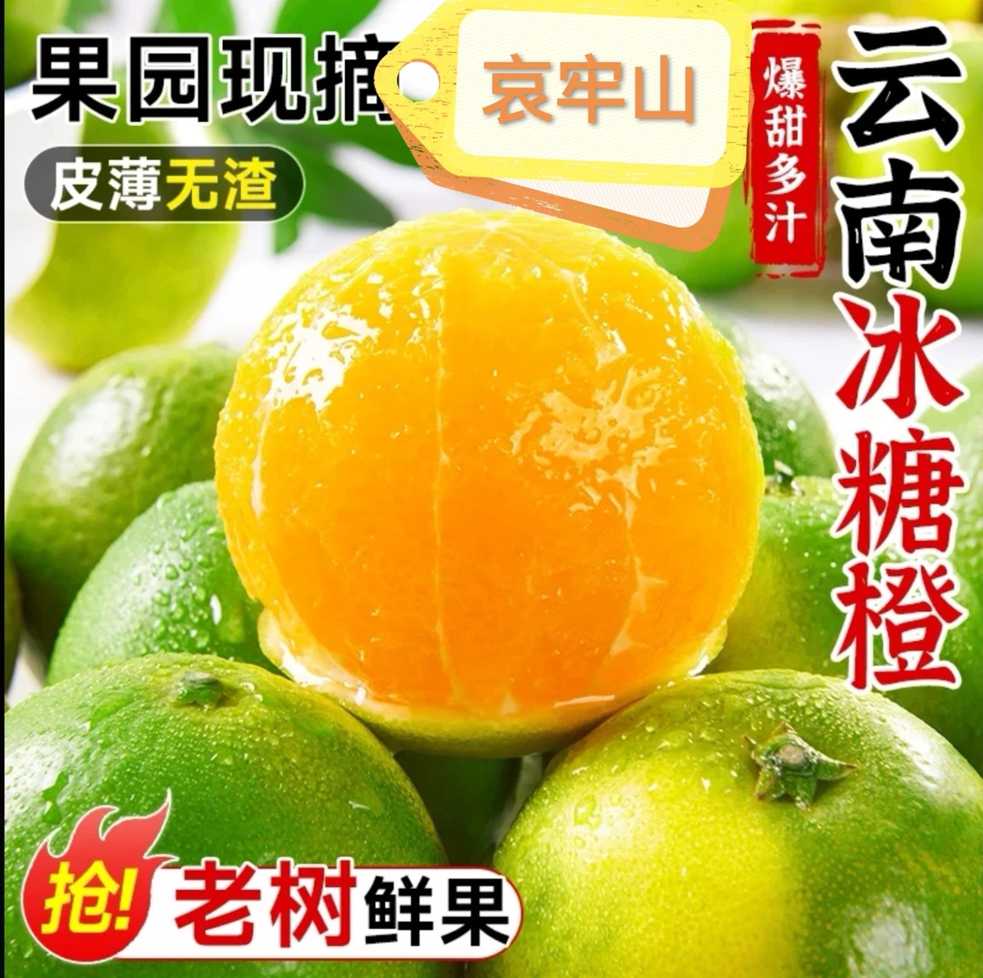 【产地直发】云南哀牢山冰糖橙新鲜当季水果（八分甜）橙子纯甜现摘