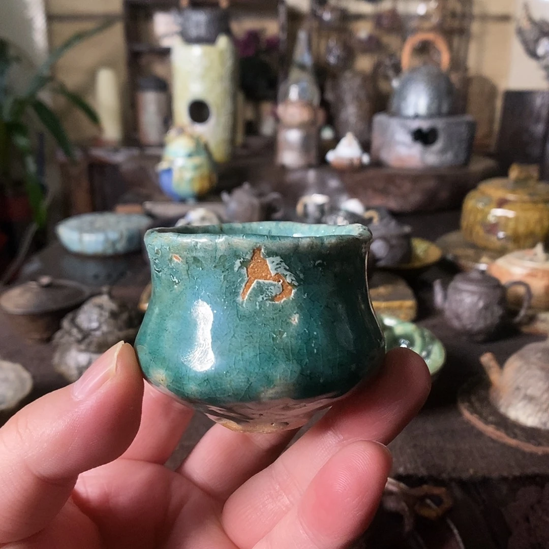 手工制作柴烧茶具