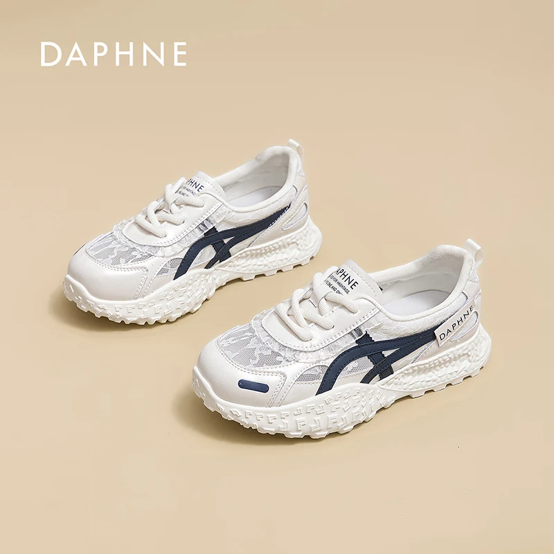 达芙妮厚底增高德训鞋女2025夏季新款透气薄面轻便时尚百搭休闲鞋