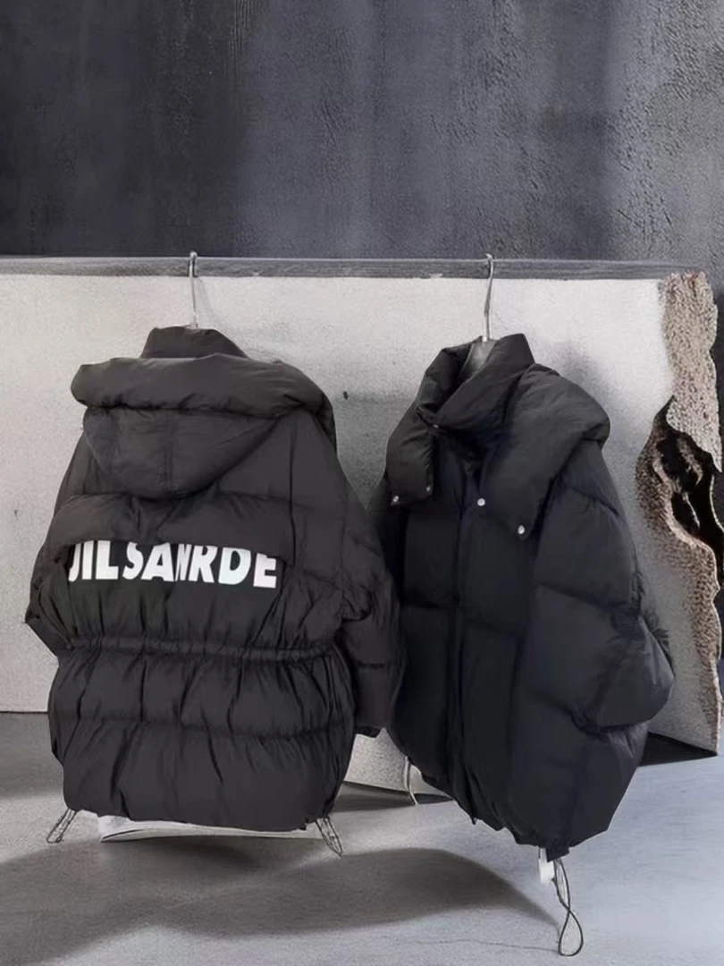 后背印花宽松可爱风街头风中长款时尚冬季羽绒服