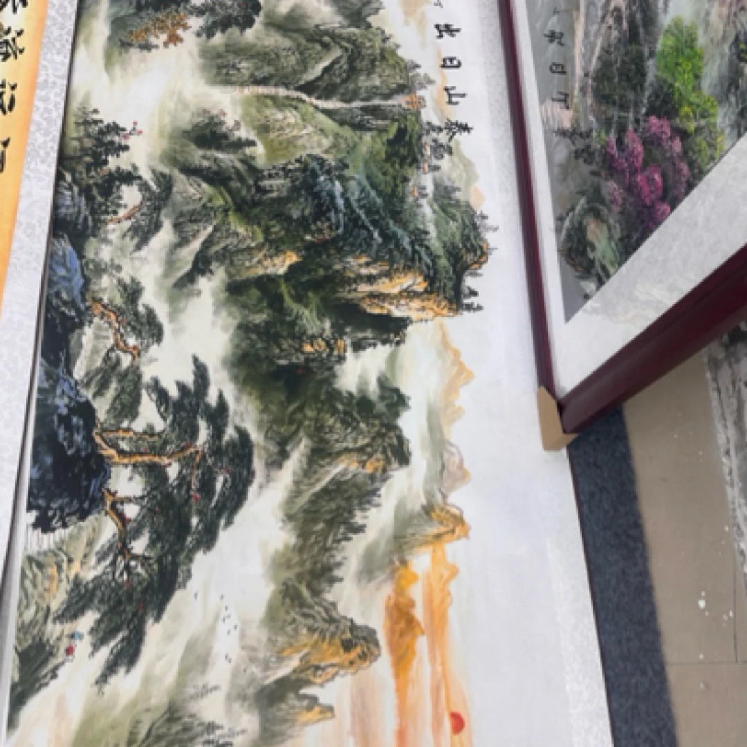 2.8米✖️96厘米泰山日出山水挂画卷轴装裱
