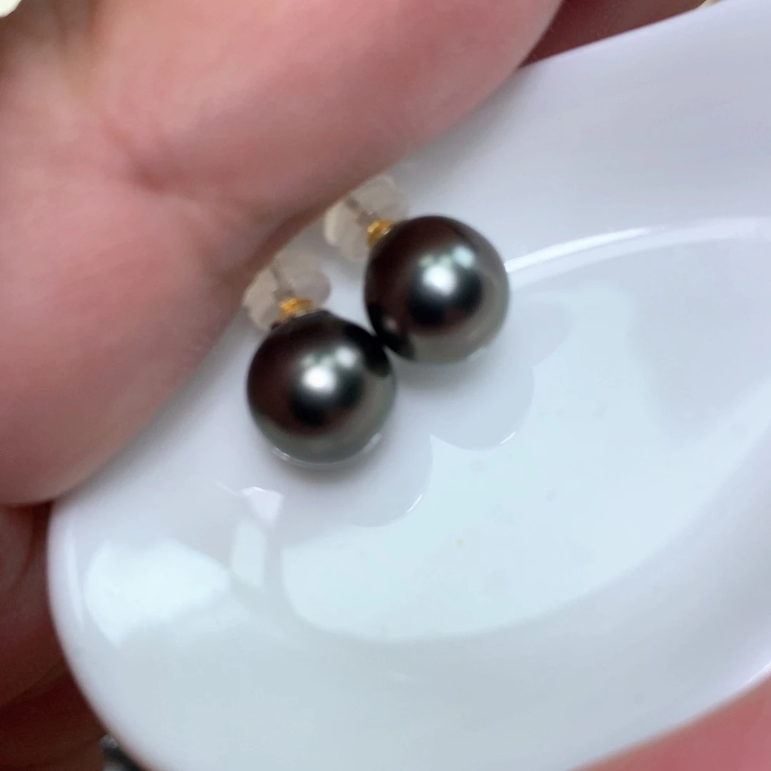 18K金镶嵌耳饰海水珍珠