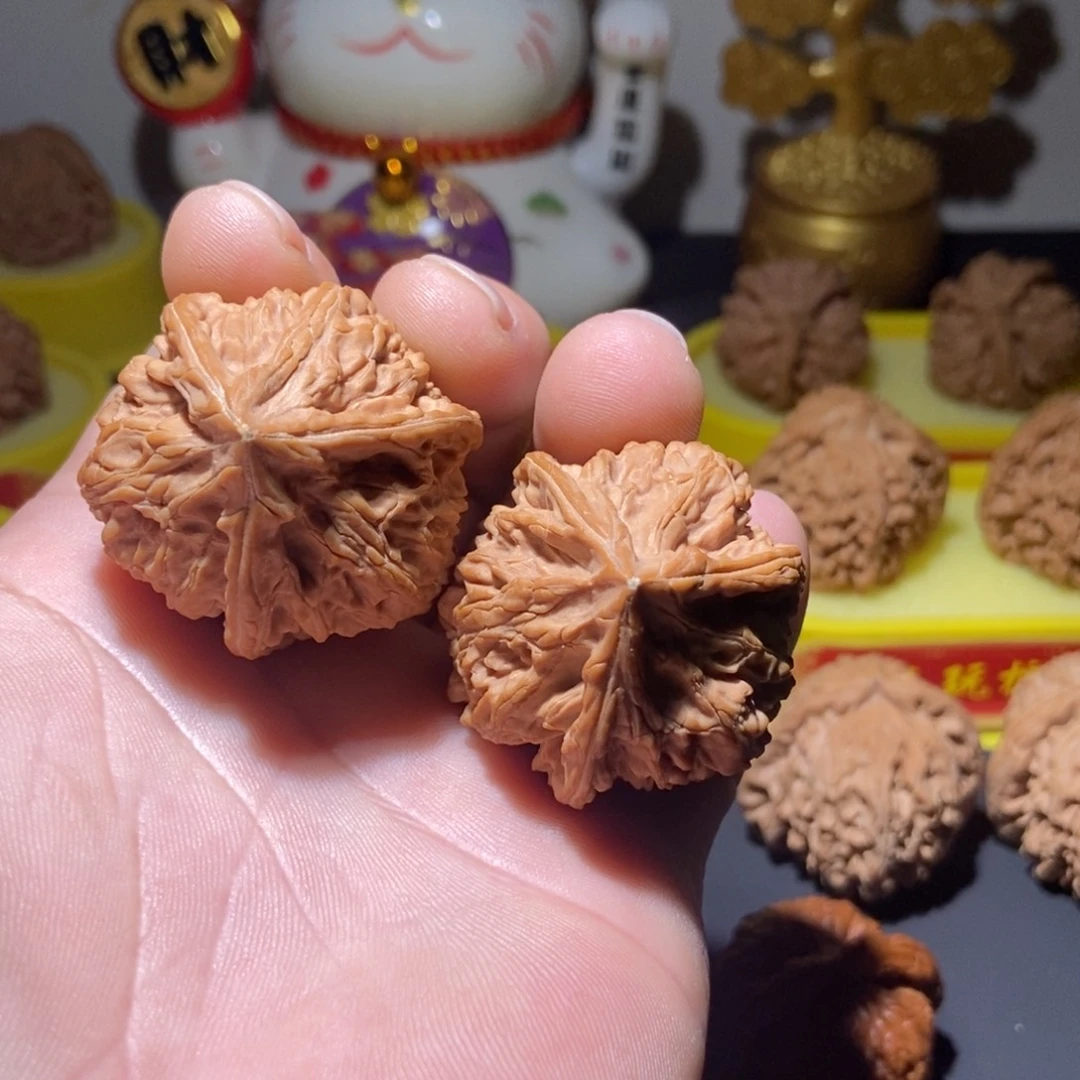 把件文玩核桃文山三楞