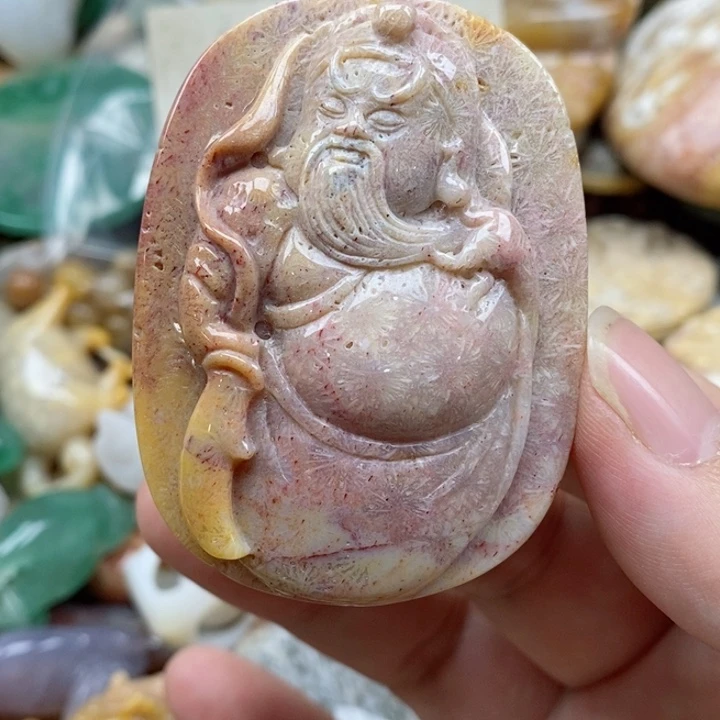 硅化珊瑚（珊瑚玉）未镶嵌颈饰有瑕