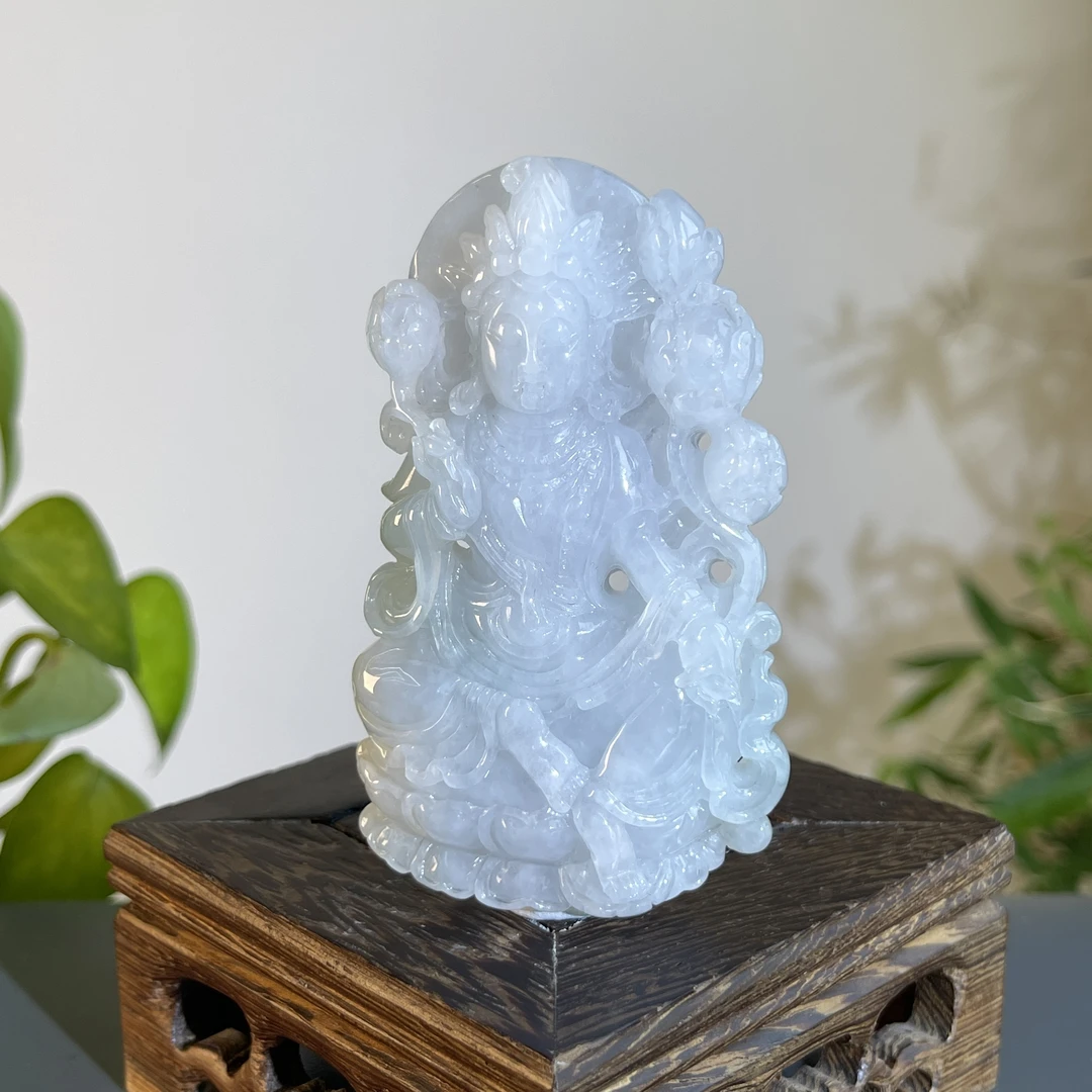 JTA28-83 天然翡翠缅甸A货 莲花观音