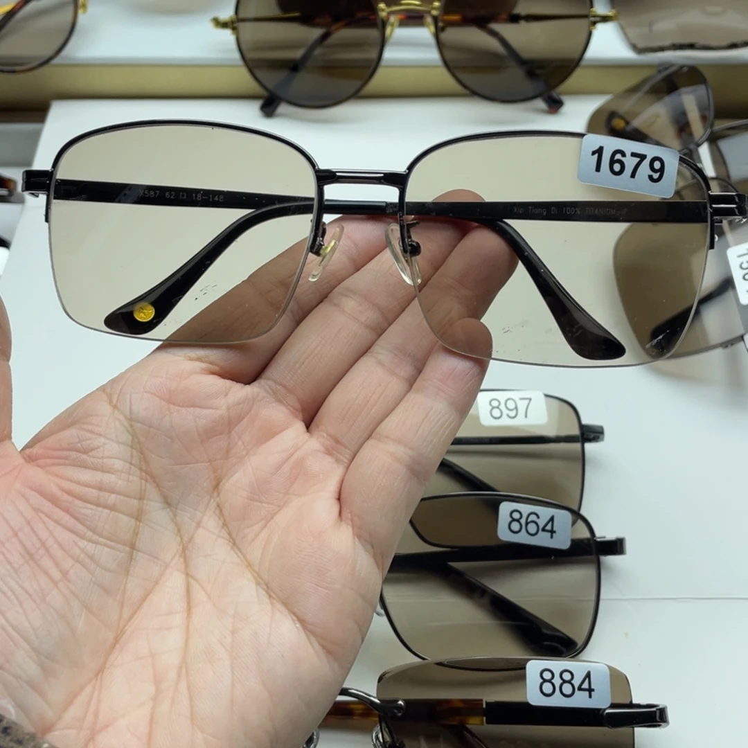 茶水晶半框眼镜 1679