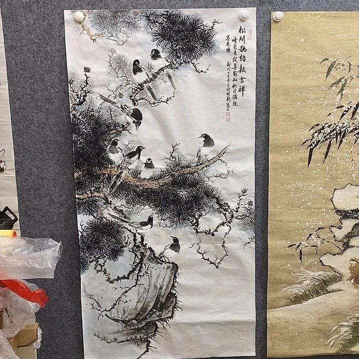 竖款新中式装饰画四尺