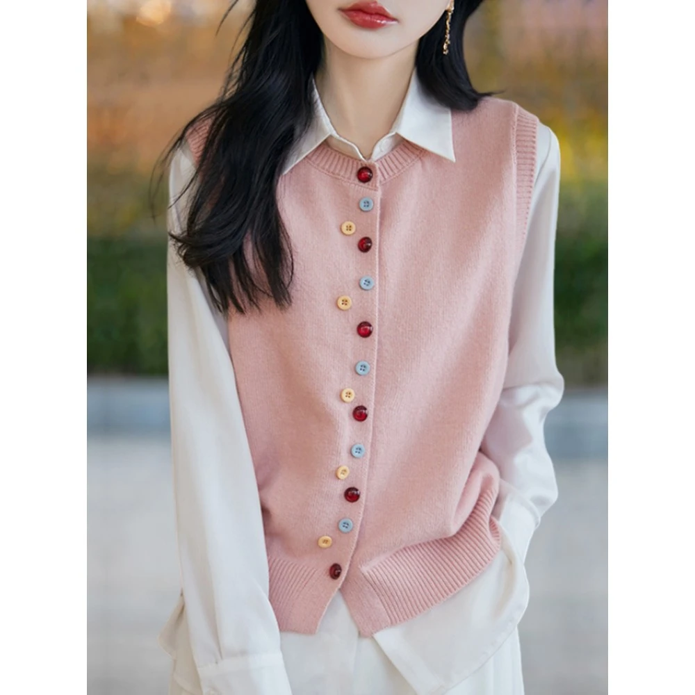 哥弟阿玛施正品胖mm春秋大码马甲背心女时髦洋气2025新款针织开衫