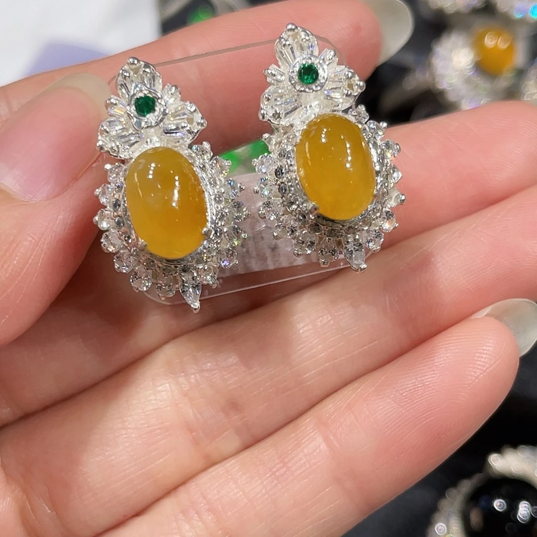 未镶嵌定制翡翠耳饰