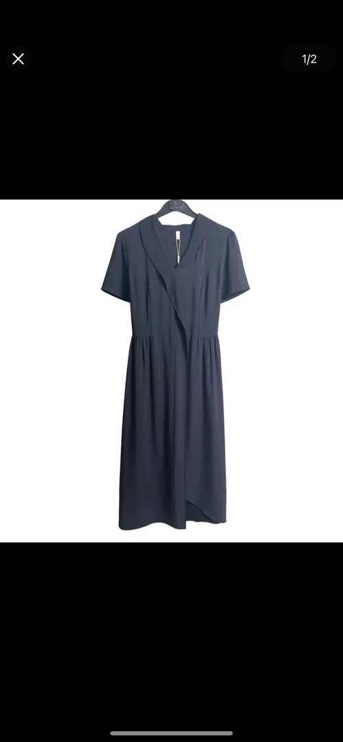 [H606蓝红连衣裙]夏季纯色蕾丝女士时尚气约潮拼接裙子春秋