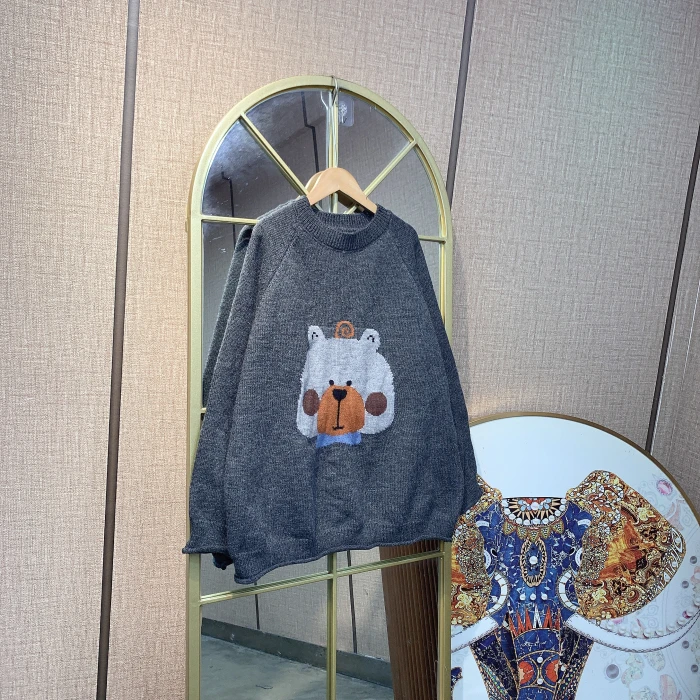 BS324孕妇灰色毛衣90-140