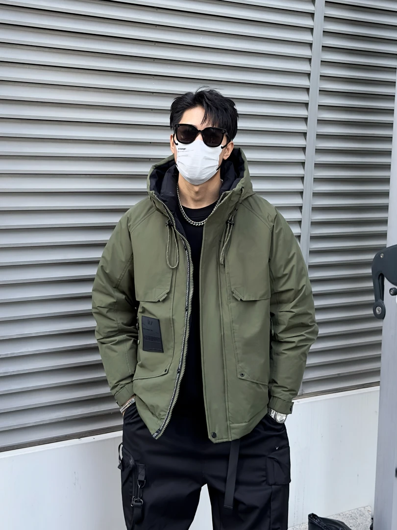 *（帅大）96060#【绿野山茶】冬季轻量化休闲时尚保暖加厚羽服外套