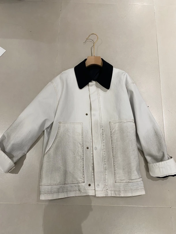 白色 牛仔外套女韩版