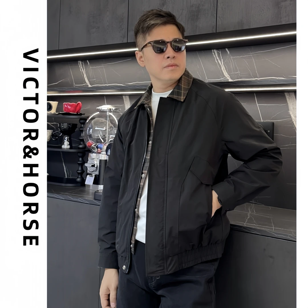 【假两件】秋季新款美拉德色系假两件休闲翻领外套时尚百搭5852