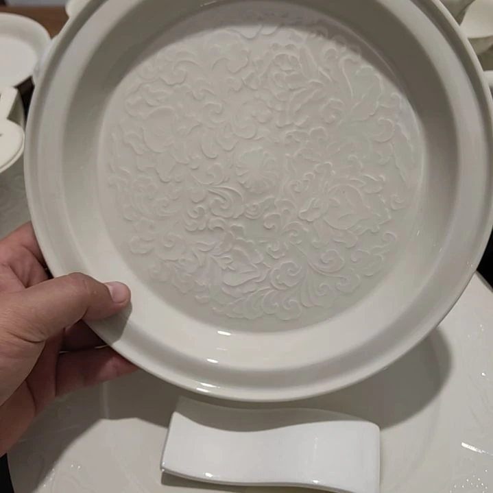 8寸折腰餐盘印花石榴纹
