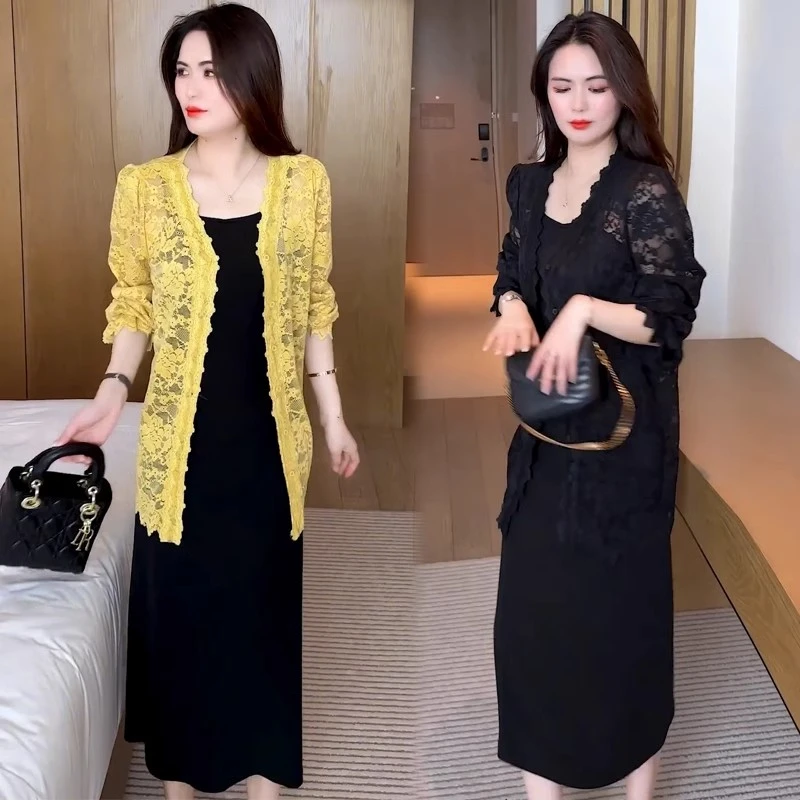 蕾丝开衫外披女2025春夏新款时髦洋气V领镂空显瘦百搭防晒衬衫潮