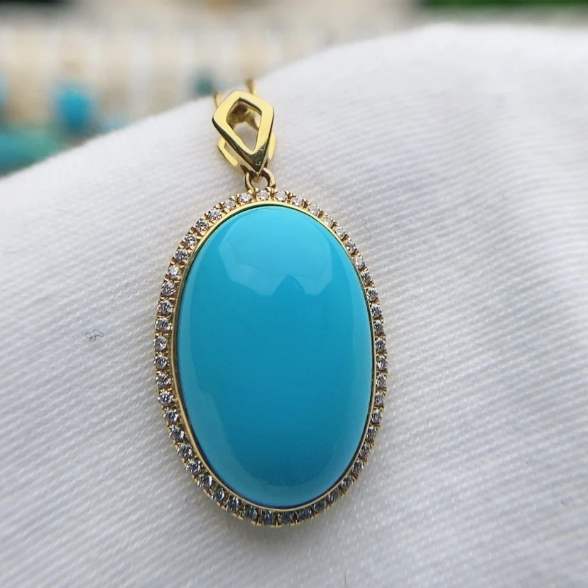 【闪购商品】绿松石珠宝奇石18K金镶嵌