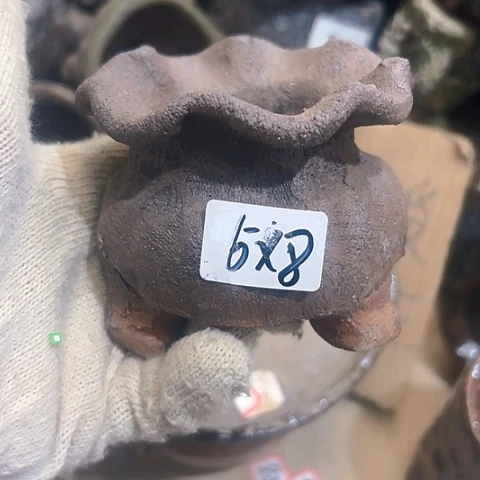 红陶粗陶花盆手工