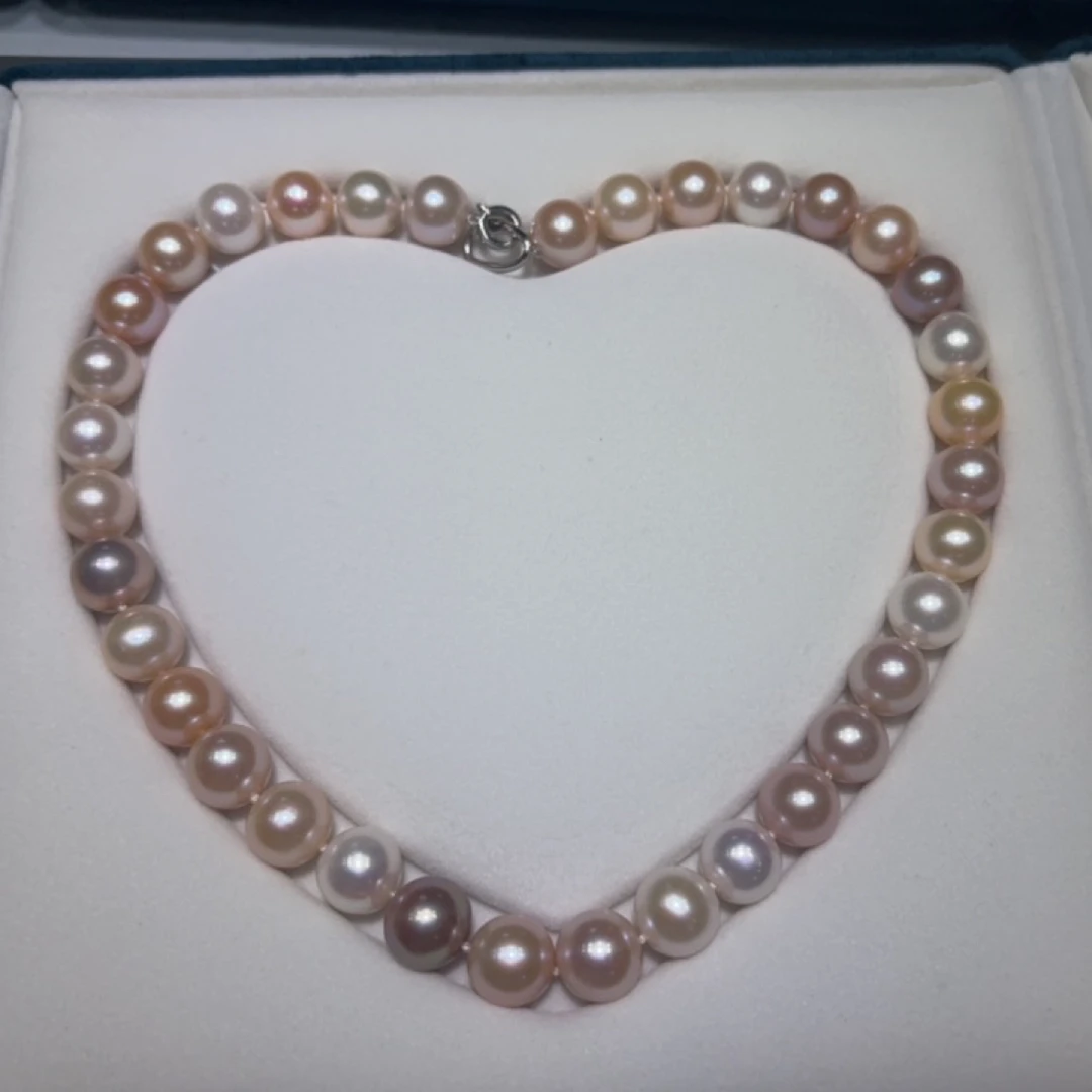 淡水无核珍珠项链11-13mm区间高亮社交几乎无暇基本正圆马拉龙