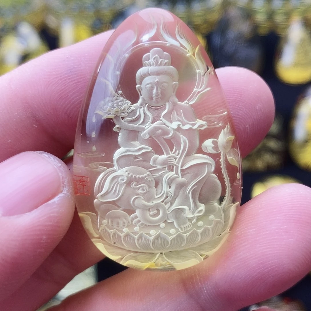【闪购商品】金珀颈饰未镶嵌琥珀阴雕