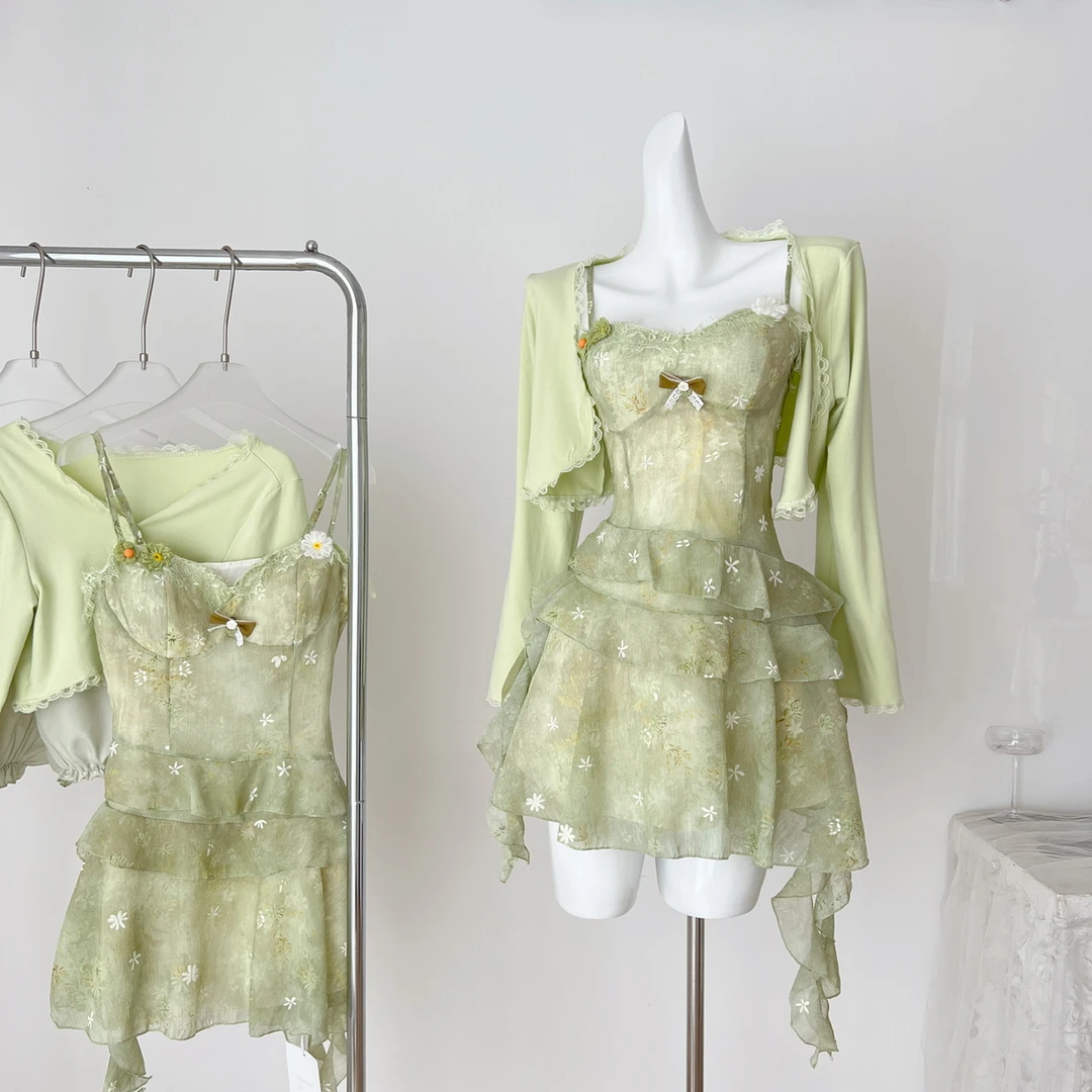 美式甜心 圣诞氛围感毛衣冬季圣诞氛围感2024新款甜美可爱两件套