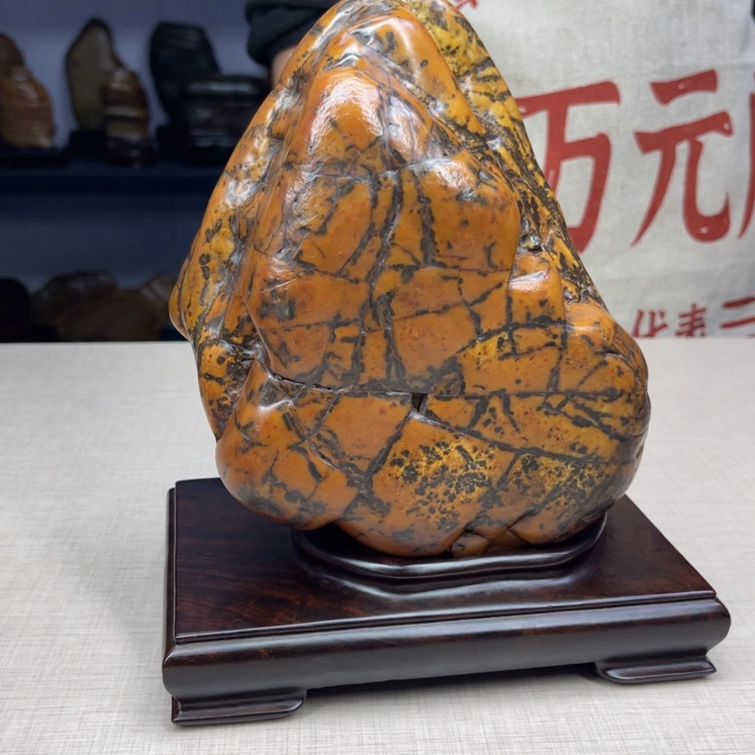 石材广西大化彩玉石配底座