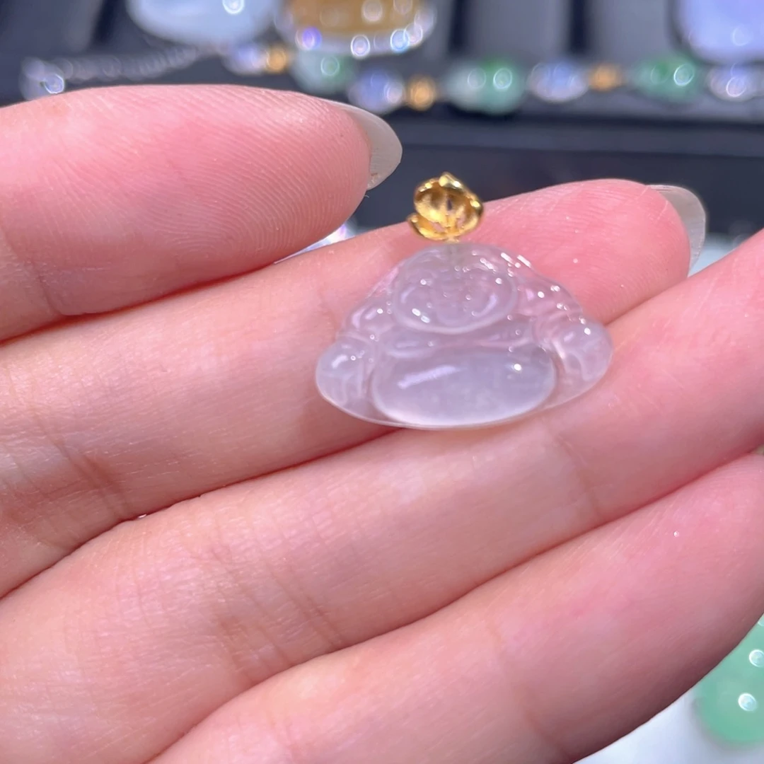 颈饰18K金镶嵌翡翠翡翠