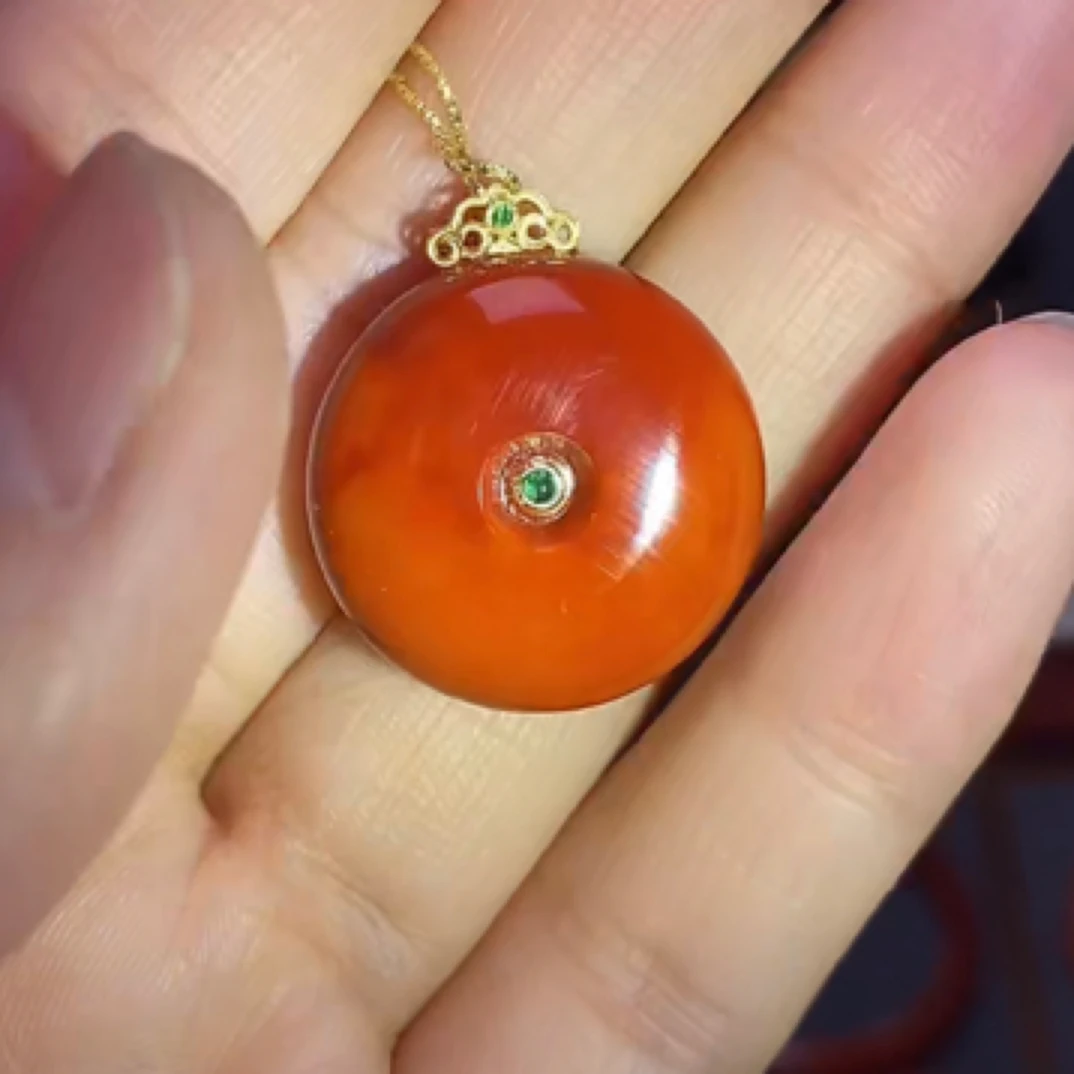 南红玛瑙平安扣吊坠