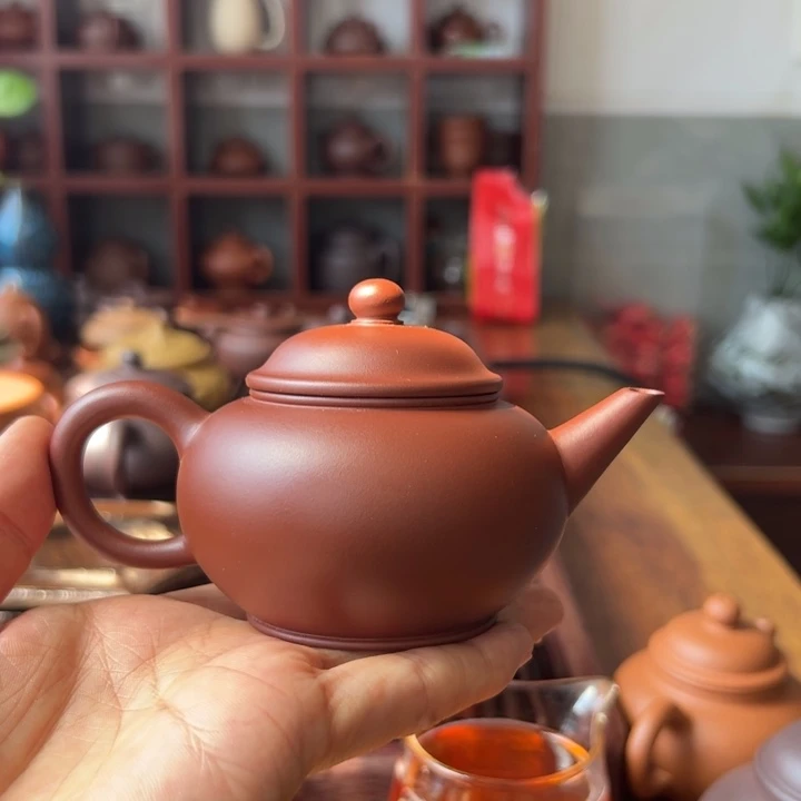 茶壶紫砂红皮龙水平150cc