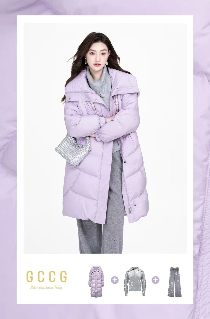 轻奢知N恩冬高克重宽松羽绒服冬季保暖时尚单品行走的羽绒被6929