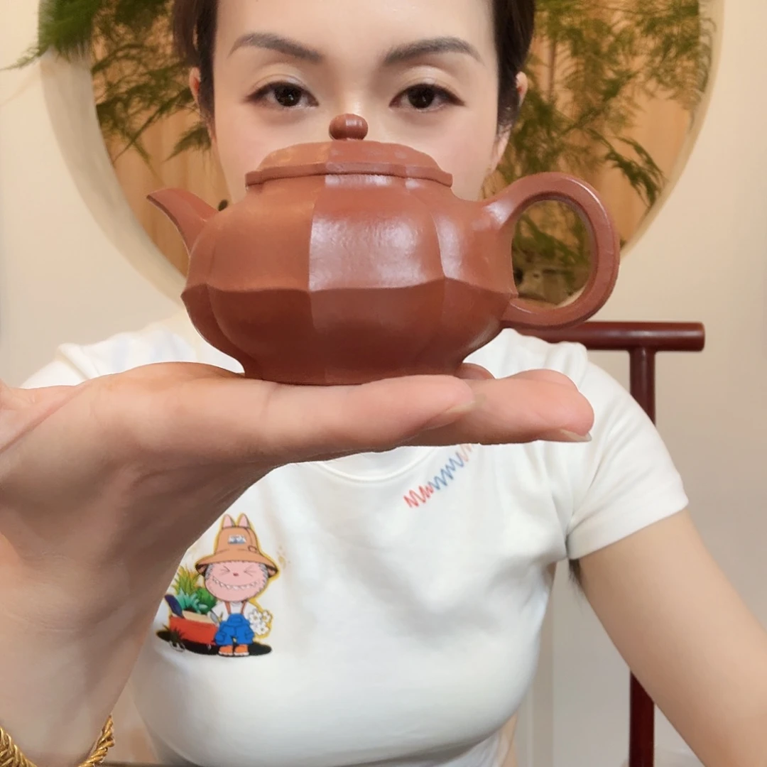 王***爹茶壶紫砂掌中宝朱泥大红袍