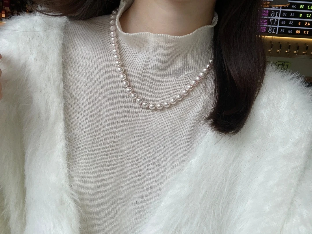 5-6mm 冰雪玫瑰 正圆 极光几乎无暇时尚百搭经典