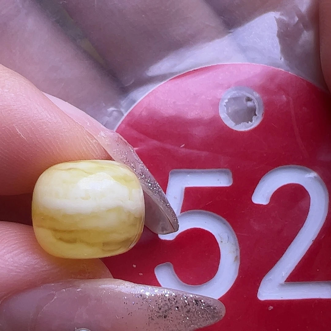 蜜蜡未镶嵌珠宝奇石10.5mm金瓷白虎皮老型