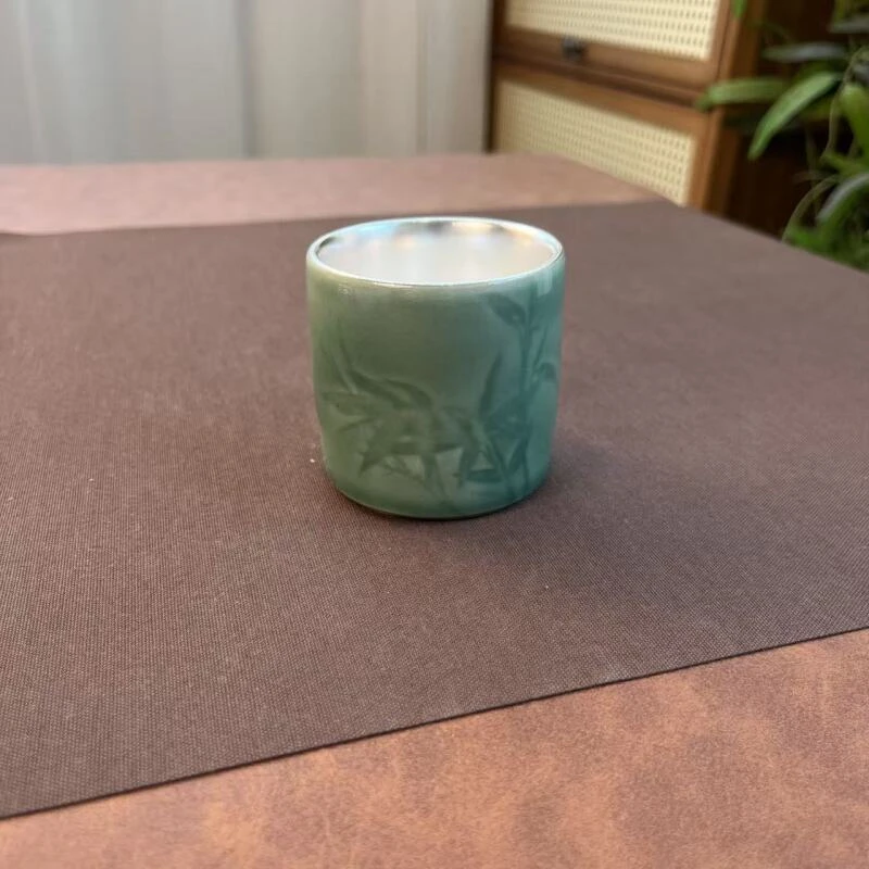 LYB0001C哥窑绿竹韵直身杯