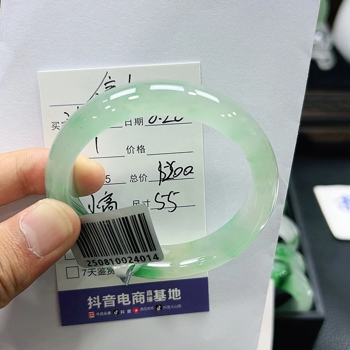 迦***馆未镶嵌手镯石英质玉（非洲翠）