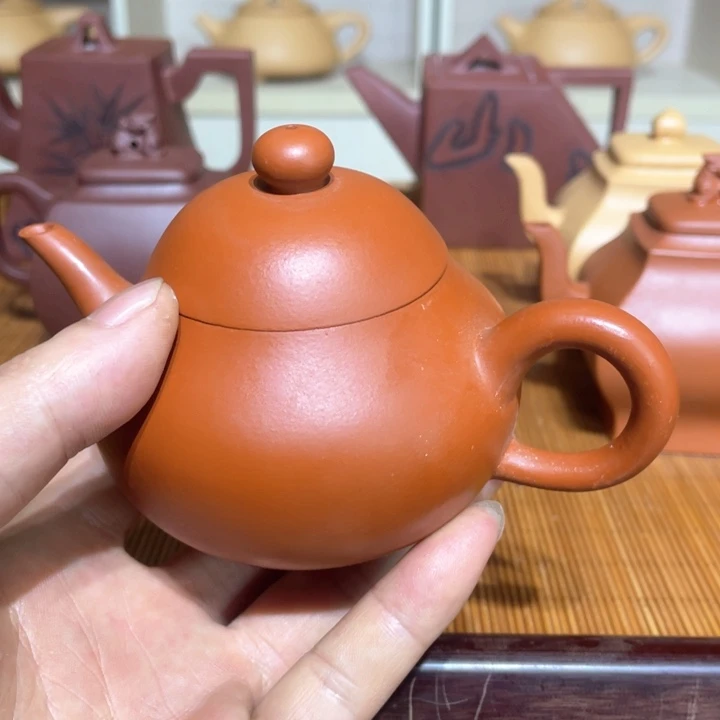 朱泥壶不*朱泥小品方壶