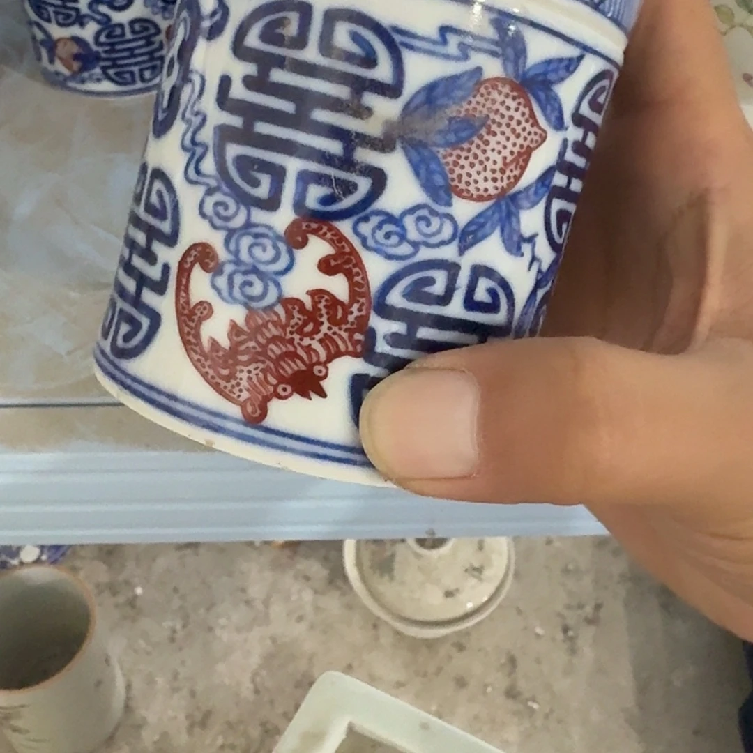 瓷片摆件手绘瓷器全部处理