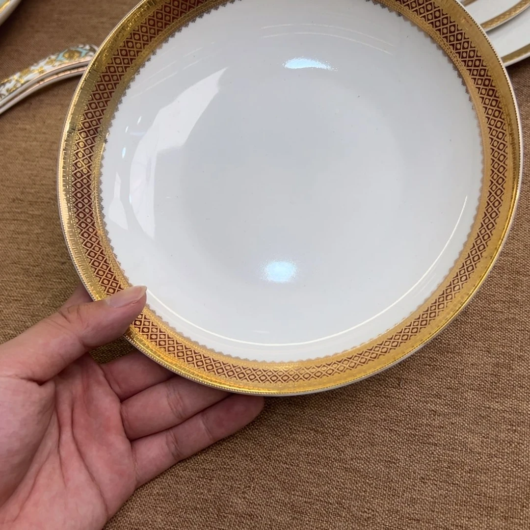 瓷片8寸深菜盘两个一单尾单