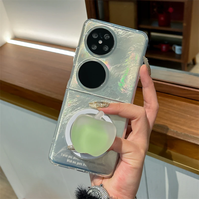 磁吸款锡纸纹适用华为matex6手机壳matex5苹果支架折叠屏x3保护套