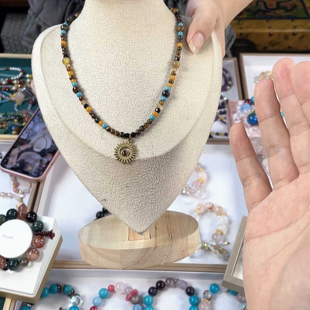 水晶手链银S925镀金镶嵌