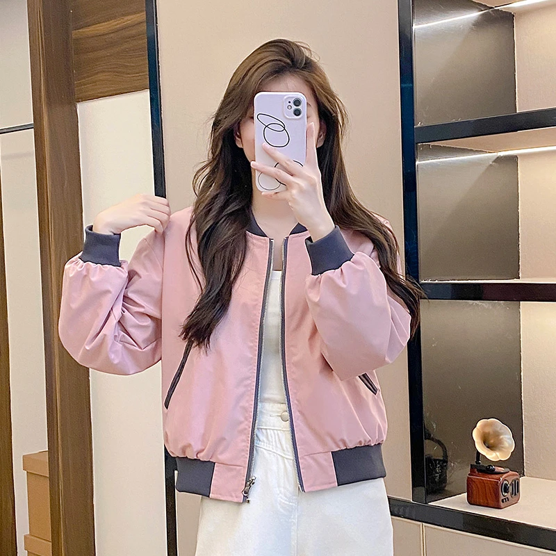 2025年春秋两面穿棒球服小个子女款百搭时尚减龄气质外套小众夹克