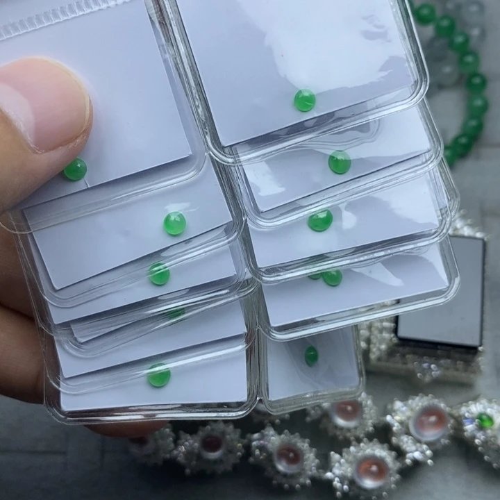 未镶嵌定制翡翠冰甜绿3-5mm