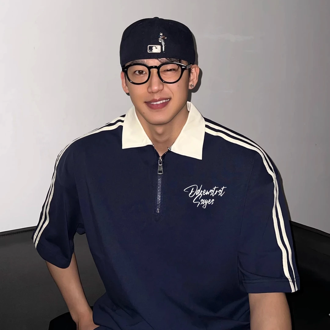 HIP潮牌美式polo衫短袖男士夏季纯棉大码宽松条纹翻领半袖体恤衫