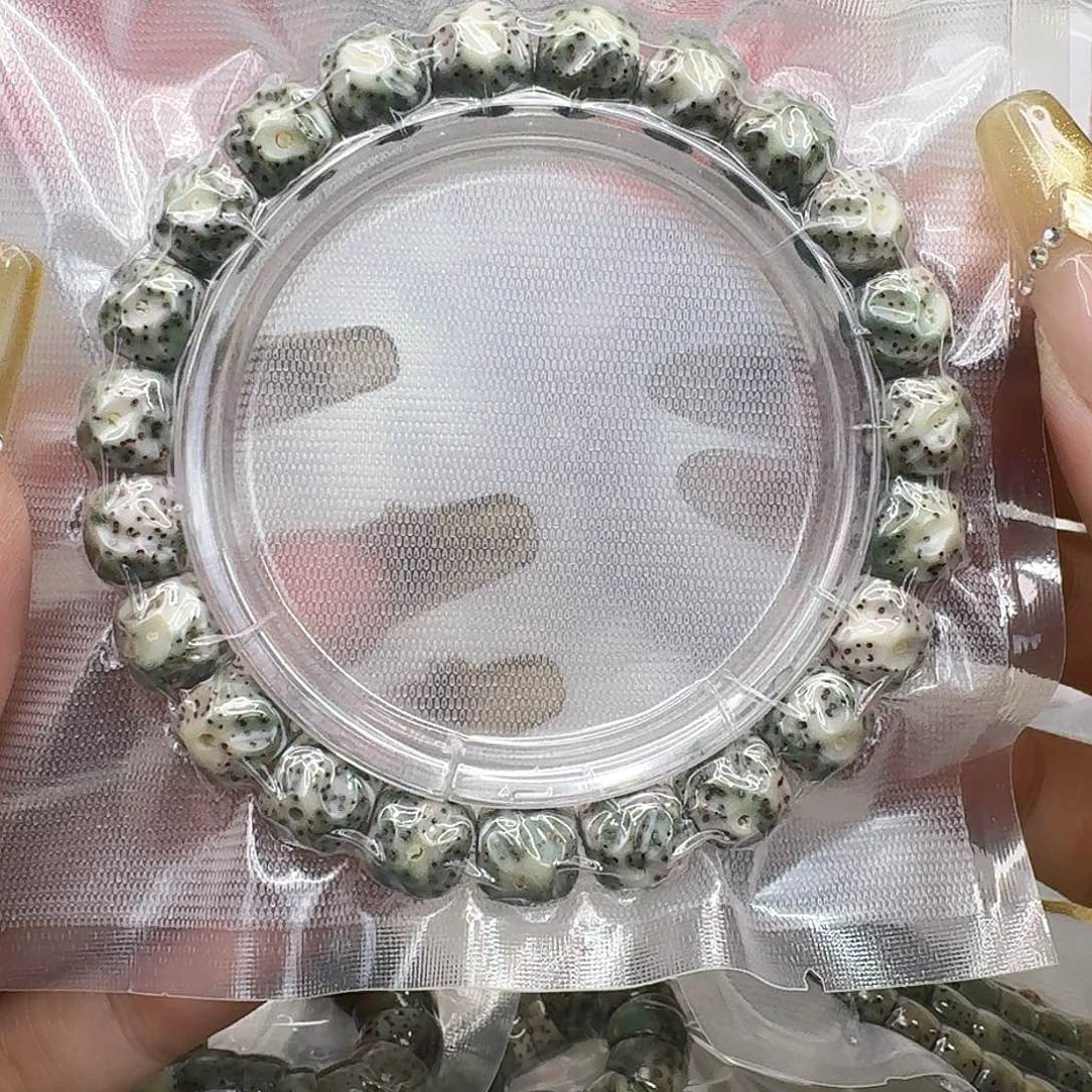 星月菩提手串122灭火糯冰石玉雕刻无相10 9