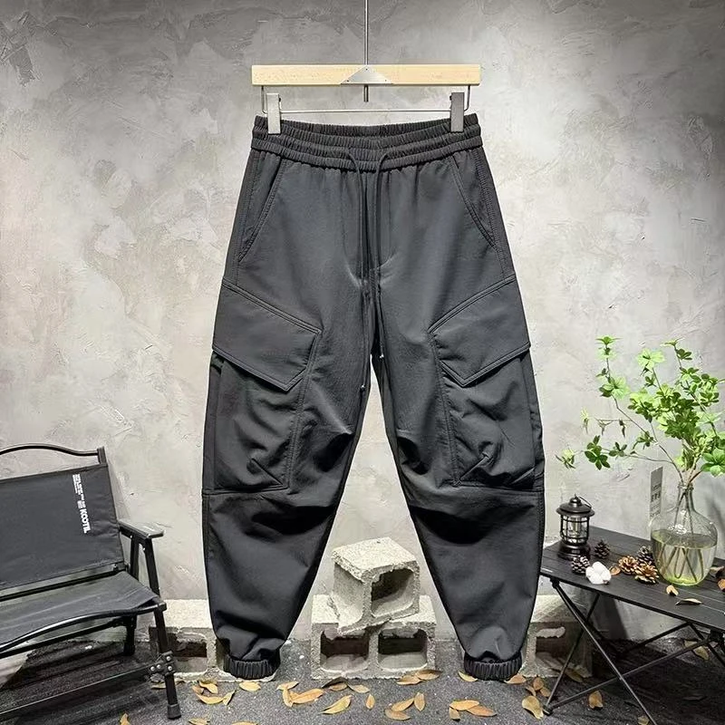 春季新款户外机能风多口袋工装束脚休闲裤潮流时尚男装宽松百搭潮
