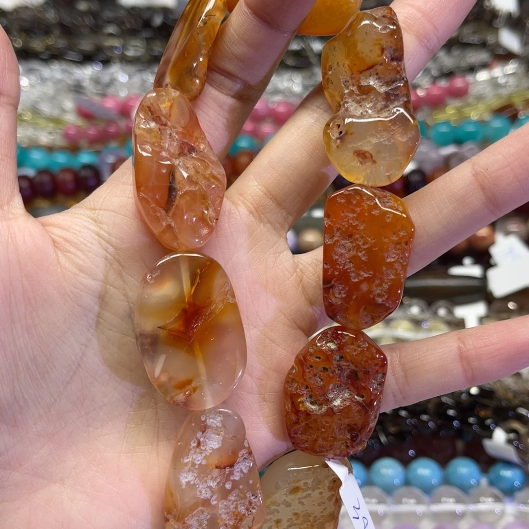 玛瑙/玉髓散珠天然玛瑙卡20✖️30左右长条38厘米