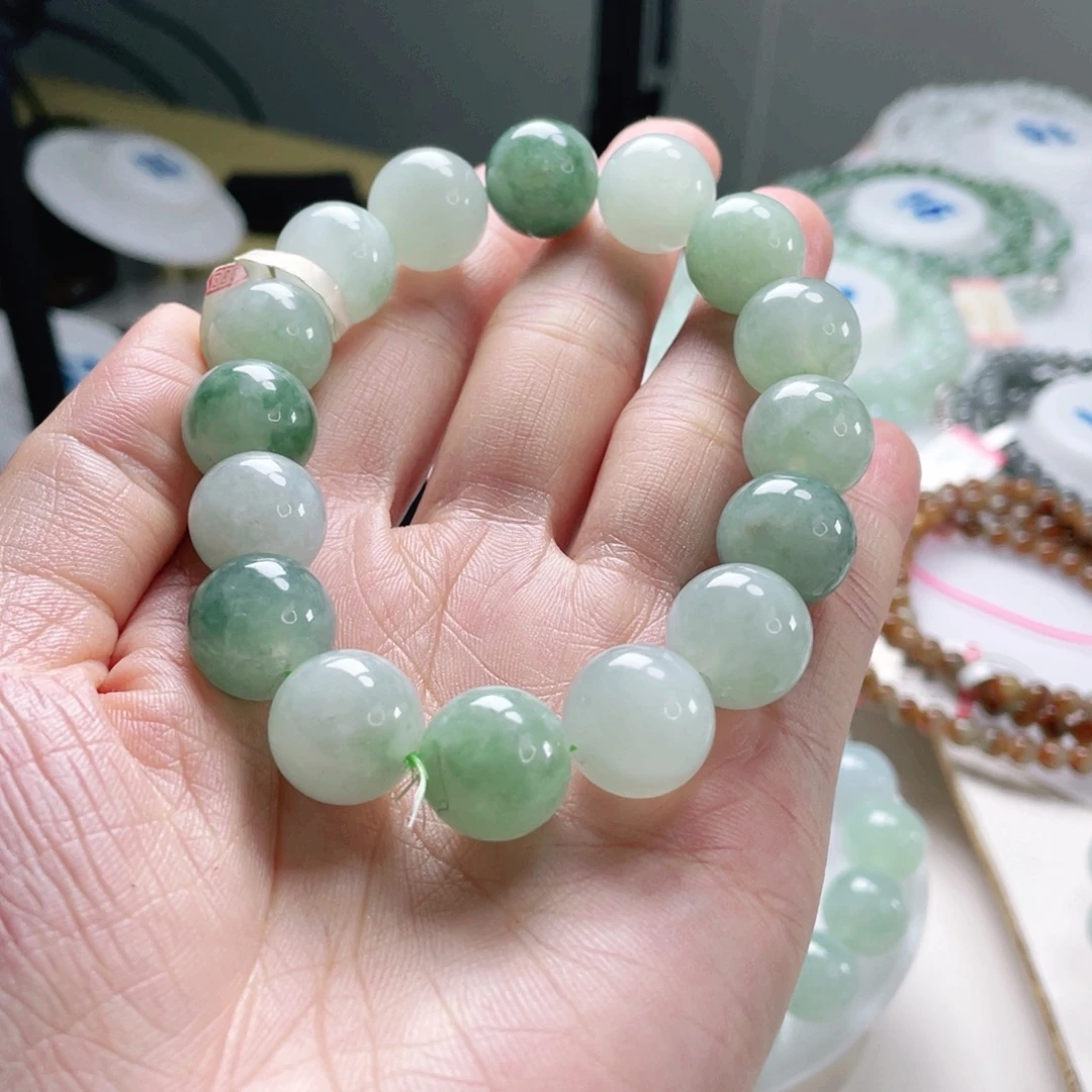翡翠未镶嵌手链手串14